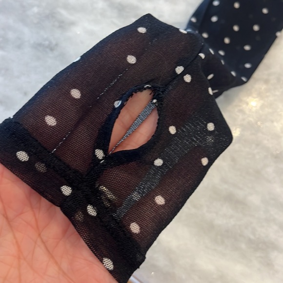 Enza Costa Sheer Crewneck Long Sleeve Polkadot Top - Picture 7 of 7